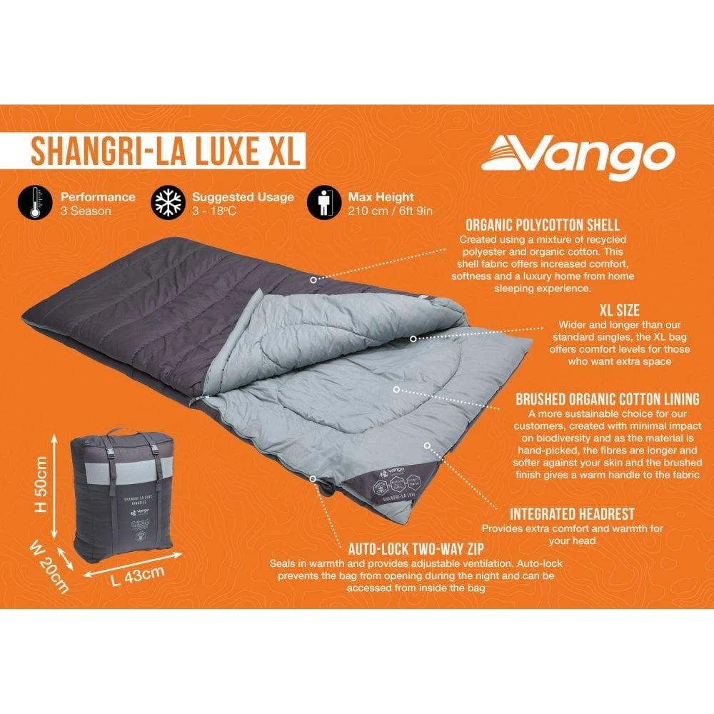 Vango Shangri-La Luxe XL Sleeping Bag - Image 2